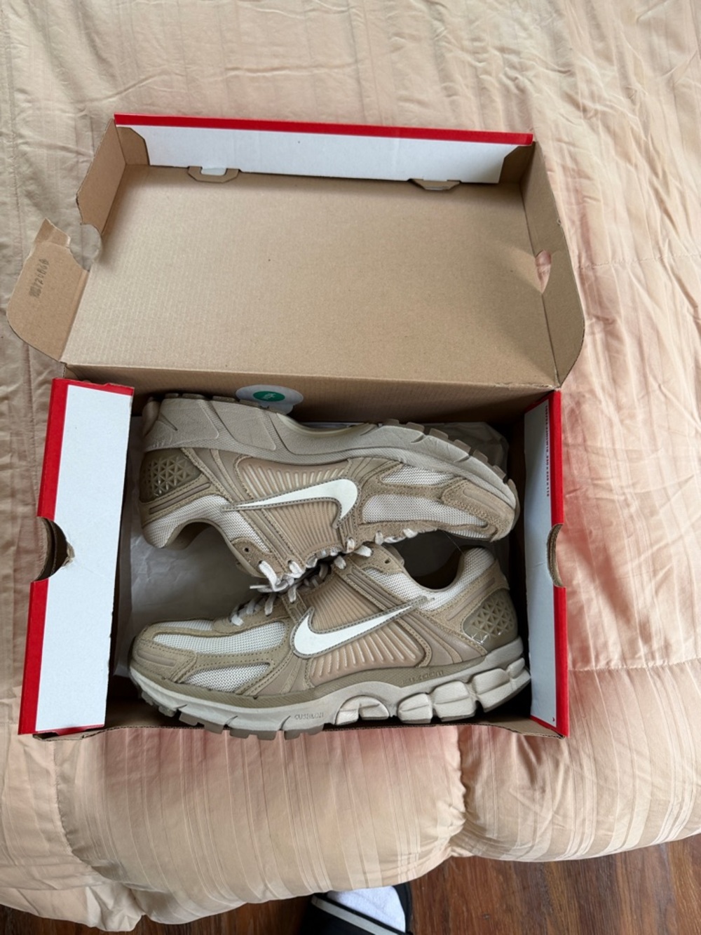 Nike Tan and White Trail-Style Sneakers